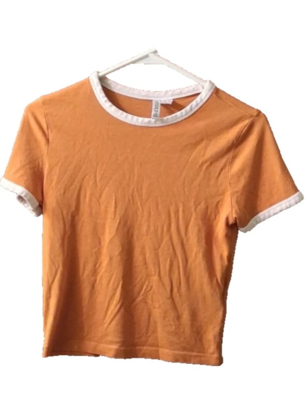 H&M Divided Women Size Small Yellow Crew Neck Cropped Baby Short Sleeve Top
